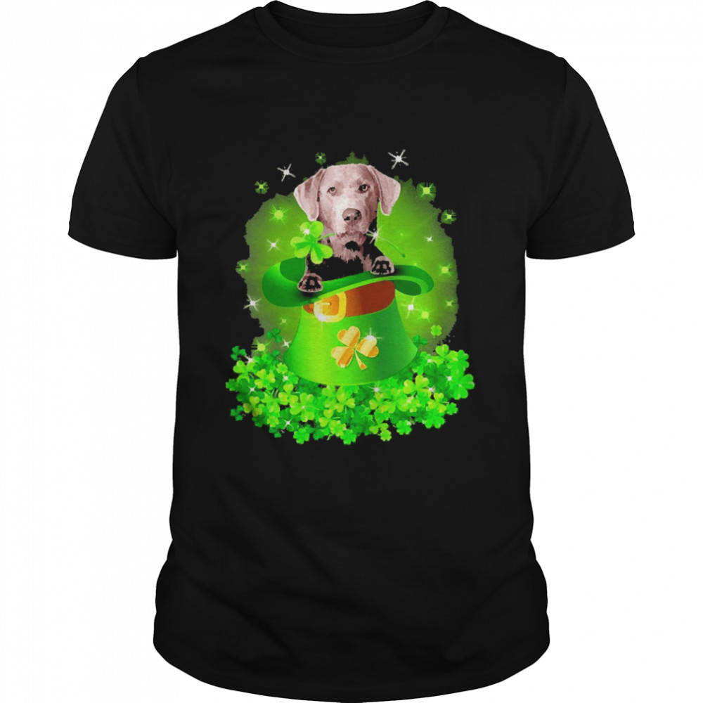 St. Patricks Day Shamrock Lucky Hat Silver Labrador Dogs Shirt