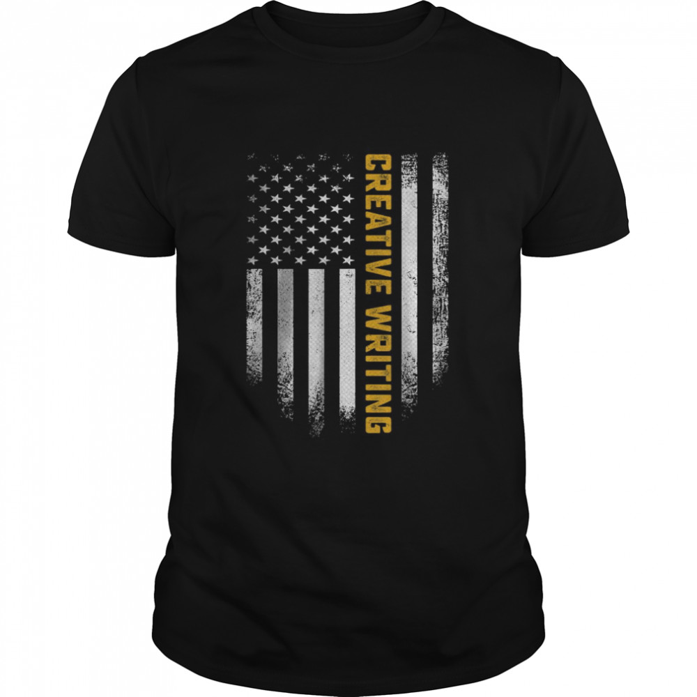 Vintage USA American Flag Creative Writing Shirt