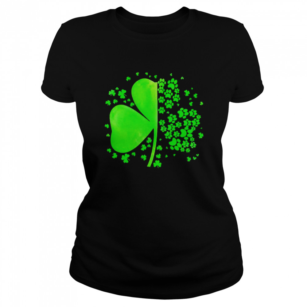 Green Leaf Clover Paw  Classic Women's T-shirt