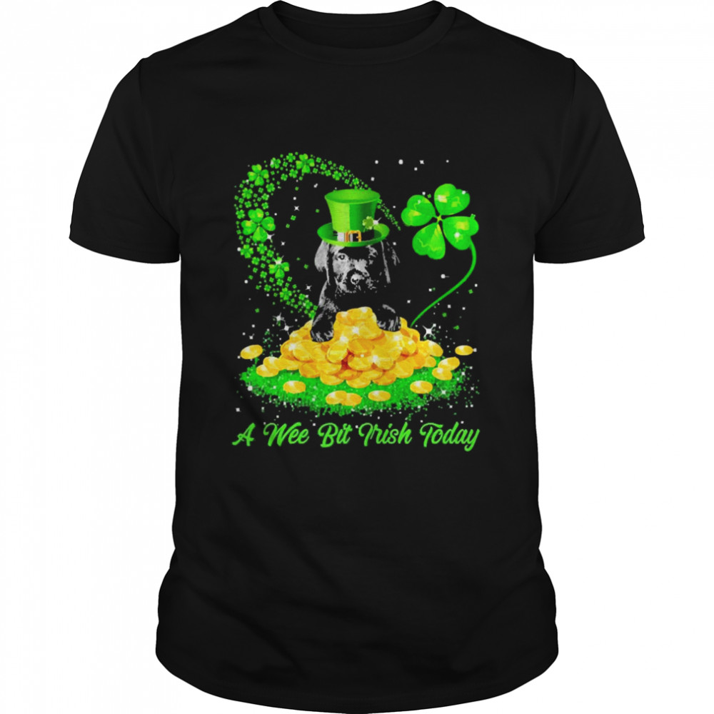 Irish Today Black Labrador Pup Dog A Wee Bit Irish Today Shirt