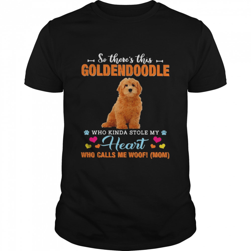 Official a Dog Kinda Stole My Heart So There’s This Red Goldendoodle Who Kinda Stole My Heart Who Calls Me Woof Mom Shirt