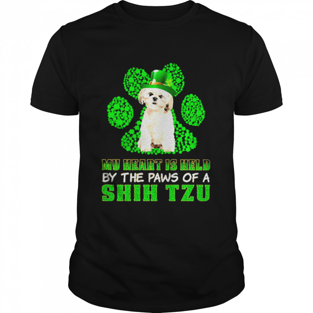 St Patrick’s Day My Heart Is Held By The Paws Of A Cream Shih Tzu Shirt