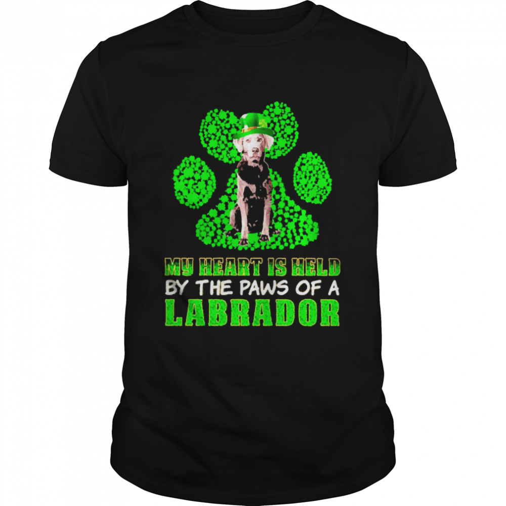 St Patrick’s Day My Heart Is Held By The Paws Of A Silver Labrador Shirt