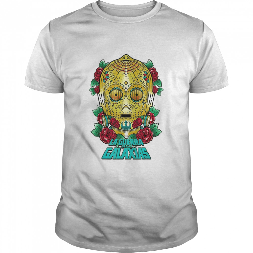 Star Wars C3Po Sugar Skull Style Portrait T-shirt