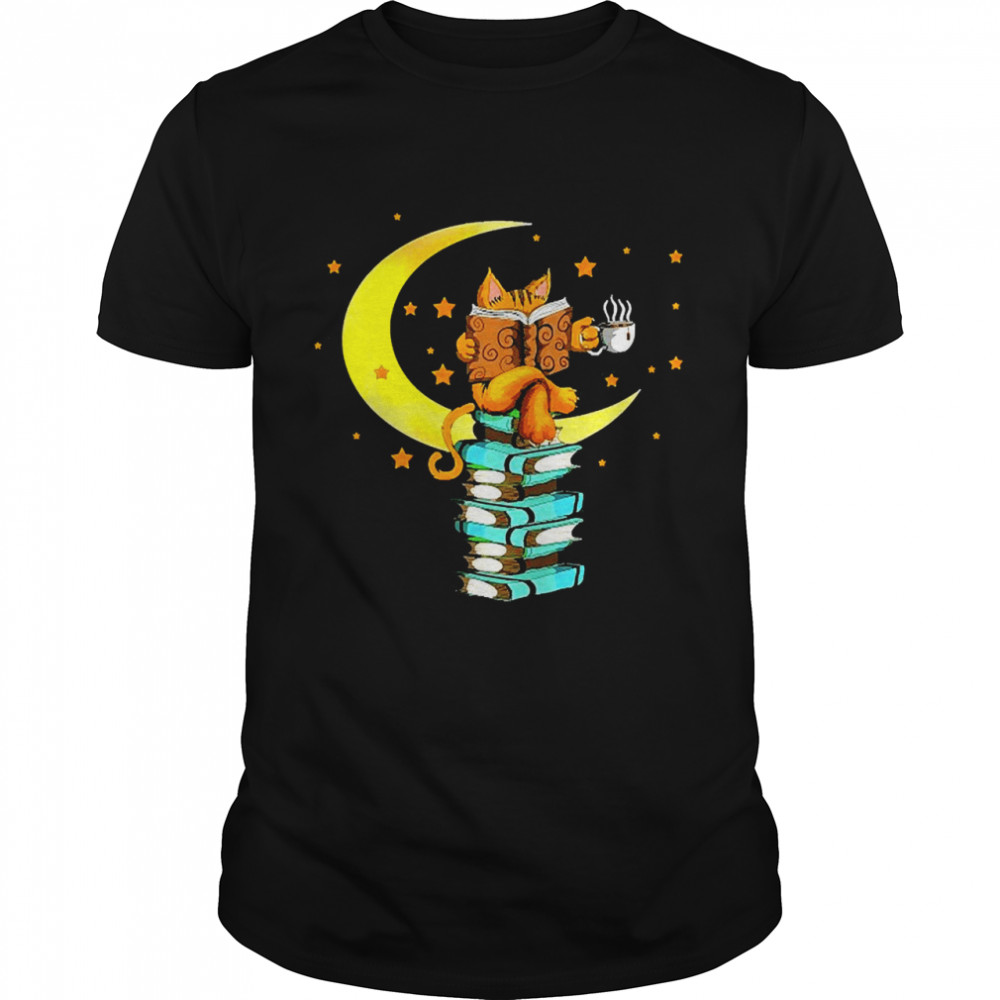 Cats Coffee Reading Kat Books Read Stubenter Kitten Shirt