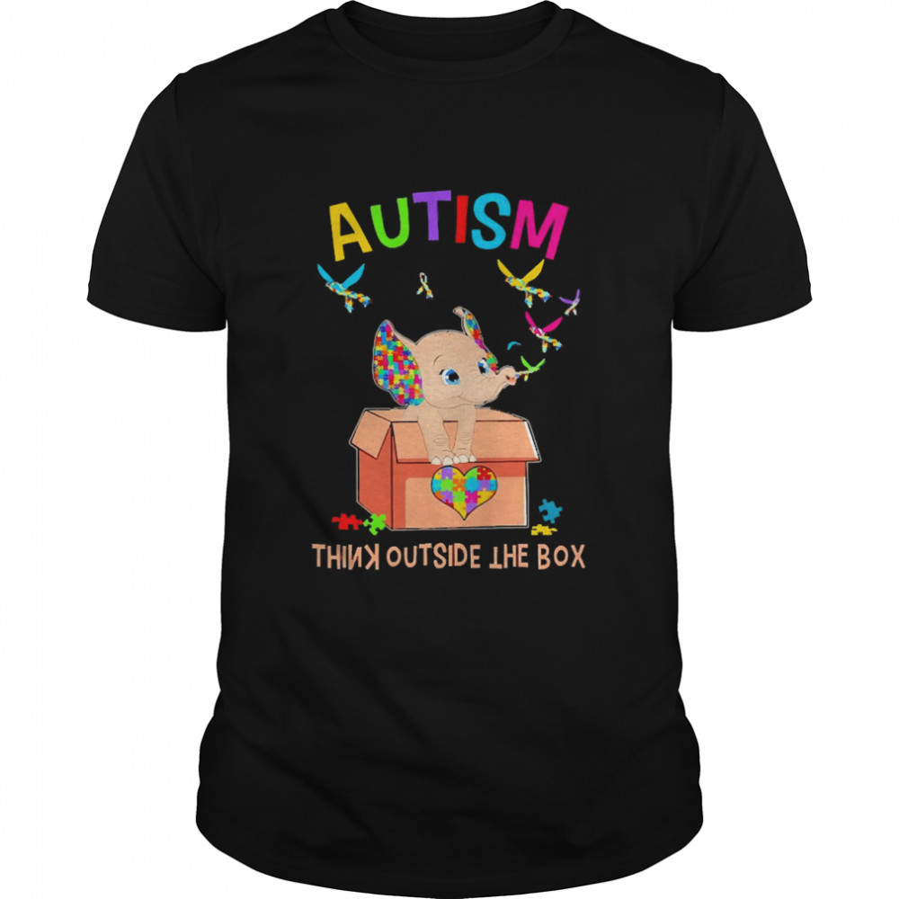 Elephant Autism Think Outside The Box Shirt