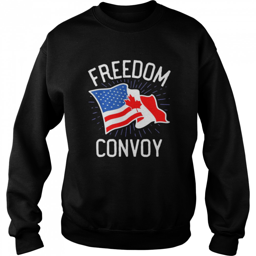 Freedom Convoy 2022 Truckers USA America Canada Flag Support  Unisex Sweatshirt