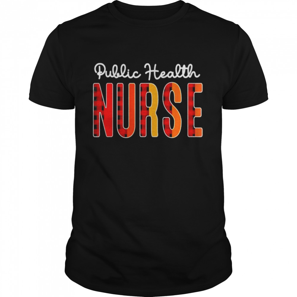 Public Health Nurse Plaid Red Love Heart Stethoscope RN Mom shirt