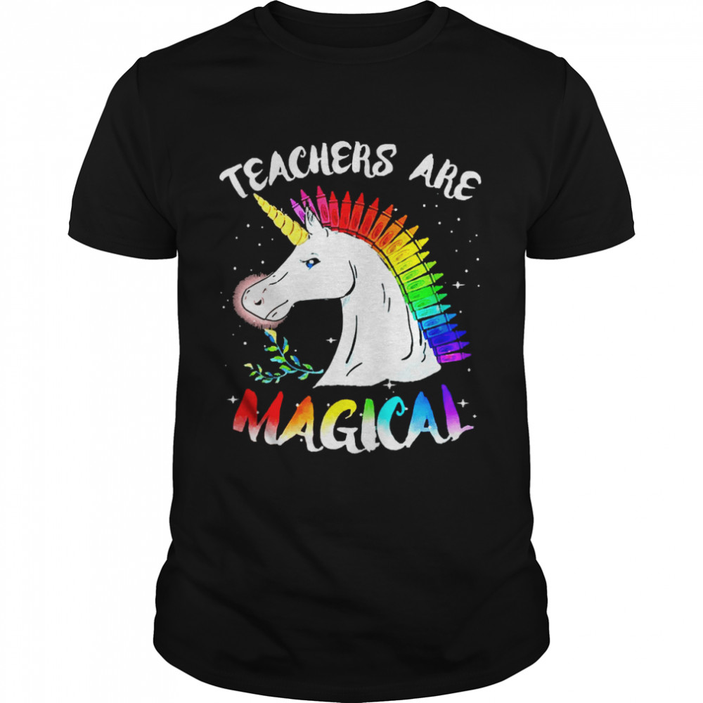 Unicorn Crayons Teachers Are Magical Shirt