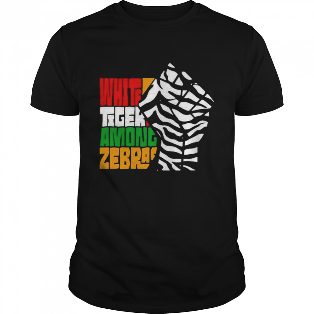 white tiger among zebras shirt