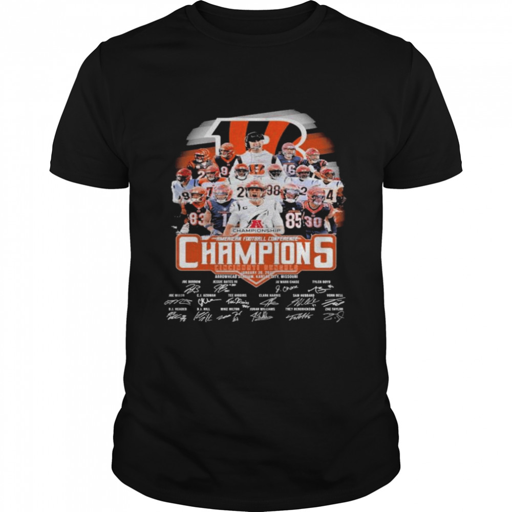 Cincinnati Bengals Championship American Football Conference signatures shirt