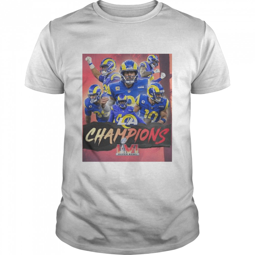 Los Angeles Rams Champions Super Bowl LVI 2022 players shirt