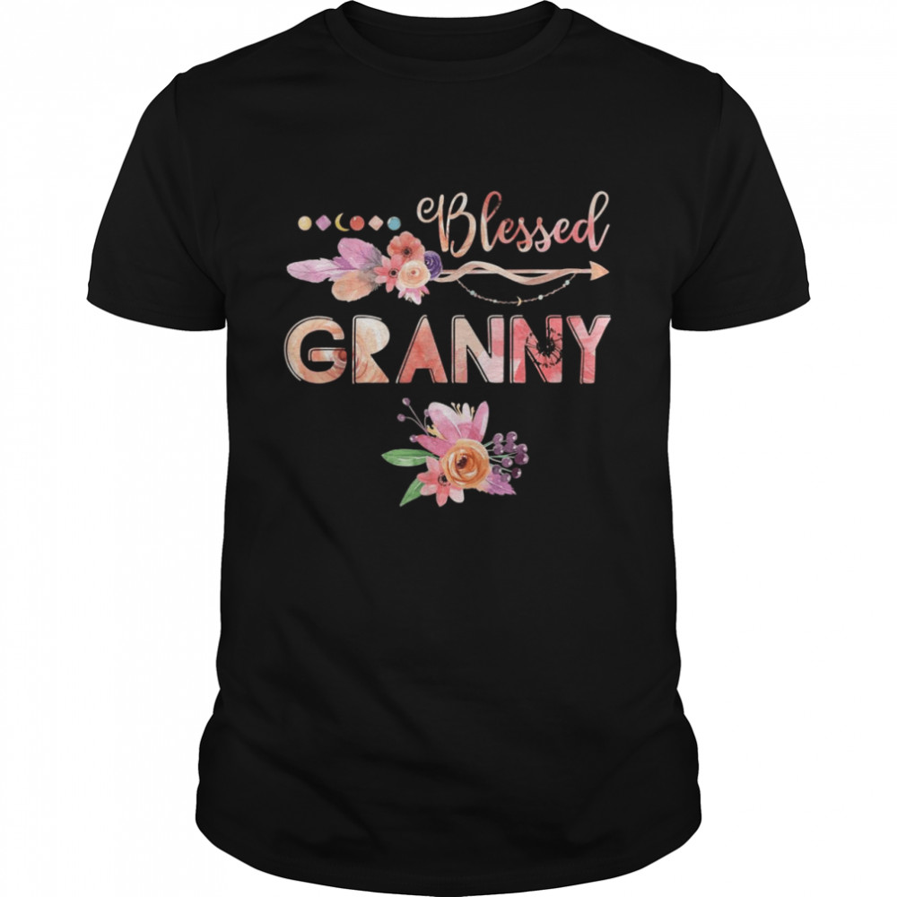 Blessed Granny Shirt Flower Decor Grandma Shirt