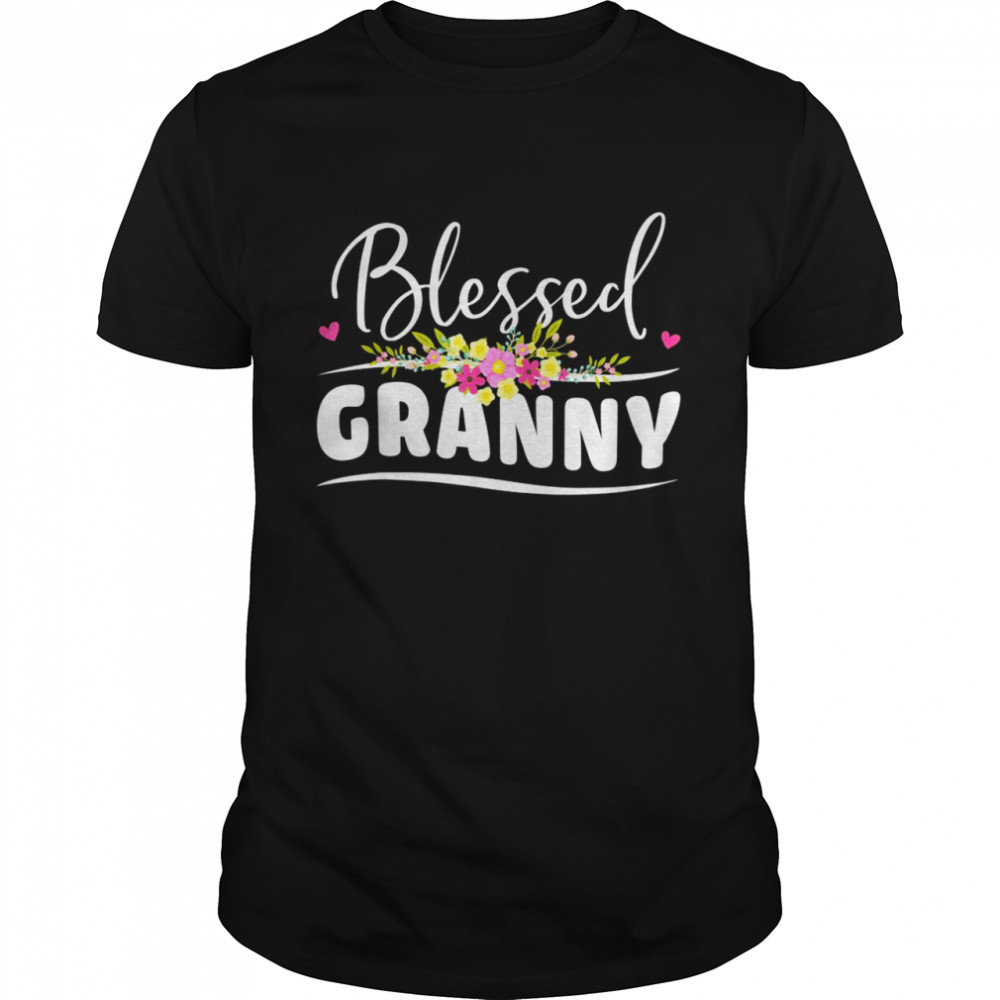 Blessed Granny Shirt Floral Decor Grandma Shirt