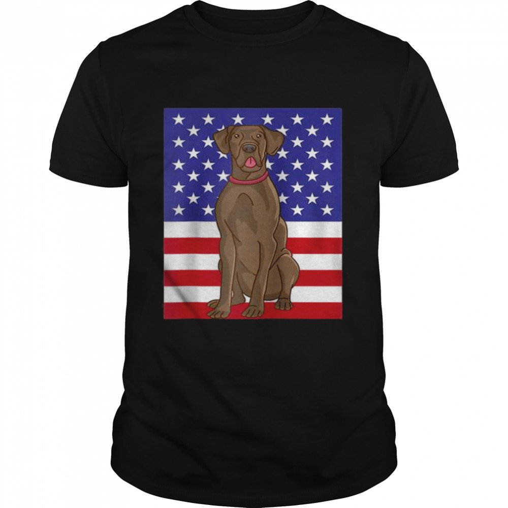 Great Dane Dog American Flag Shirt