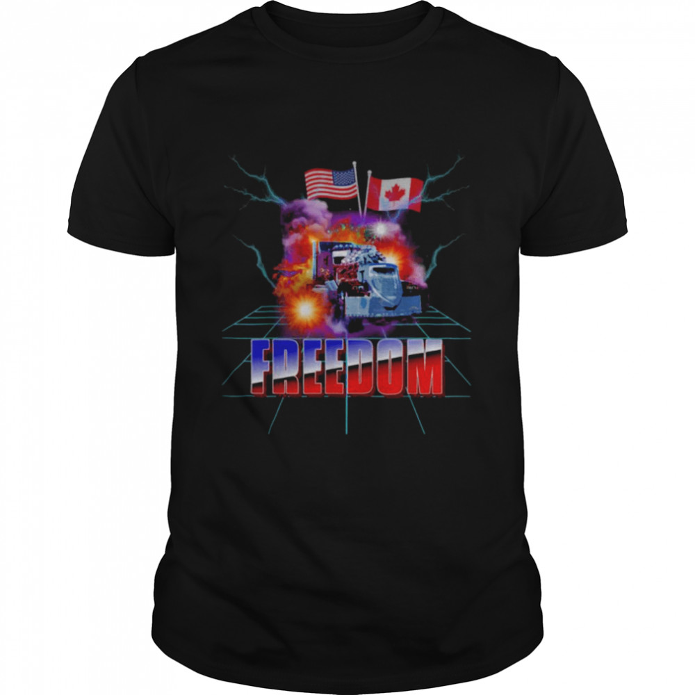 Storm Truck American USA Canada Flag Freedom Convoy Trucker Shirt