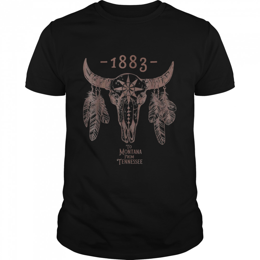 1883 Boho Cow Skull Cute Country Western Yellowstone Shirt