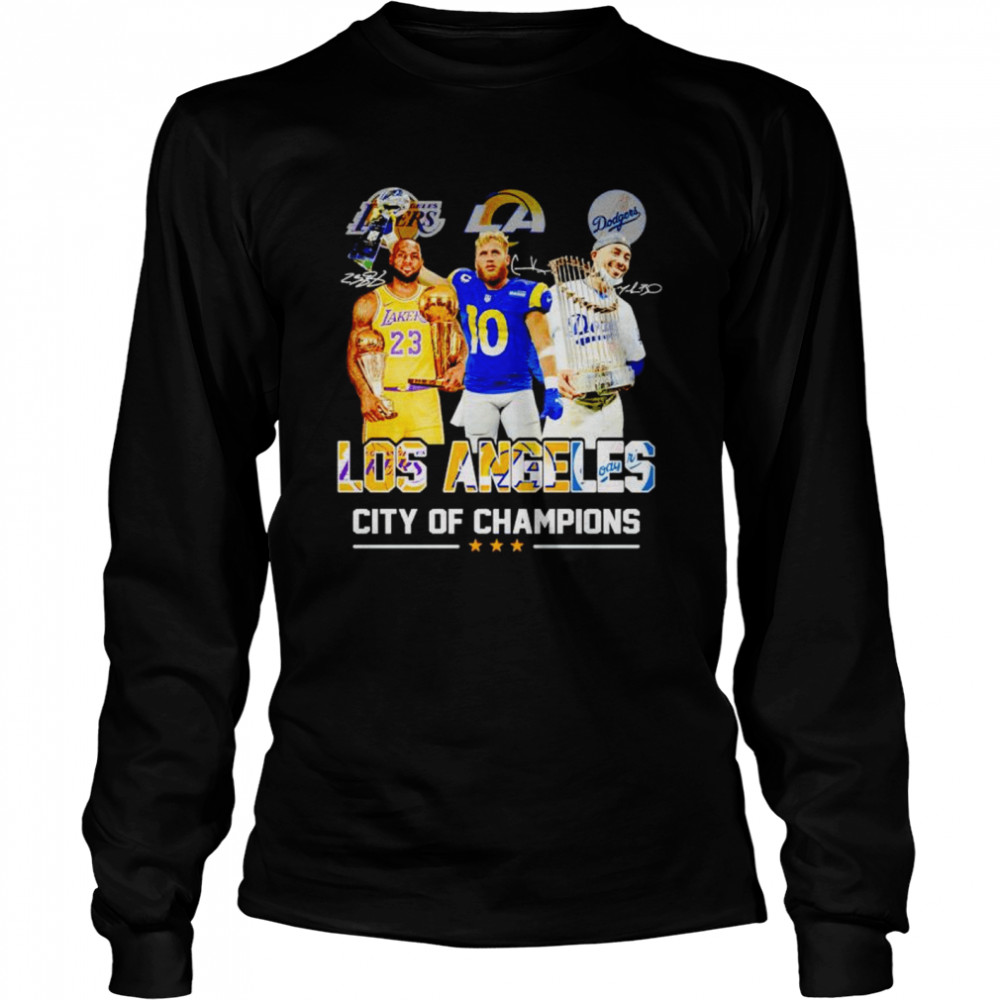 Los Angeles city of champions best players signature shirt Long Sleeved T-shirt