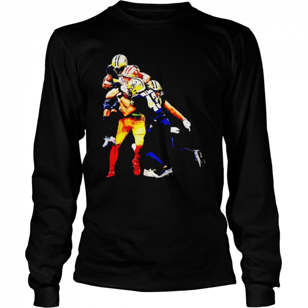 49ers’ George Kittle on the catch Saints shirt Long Sleeved T-shirt