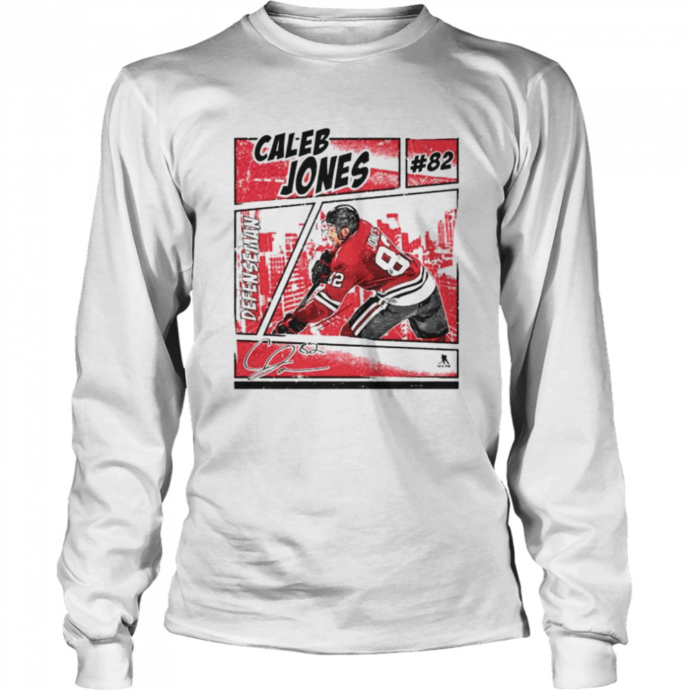 Chicago Blackhawks Caleb Jones #82 defenseman shirt Long Sleeved T-shirt