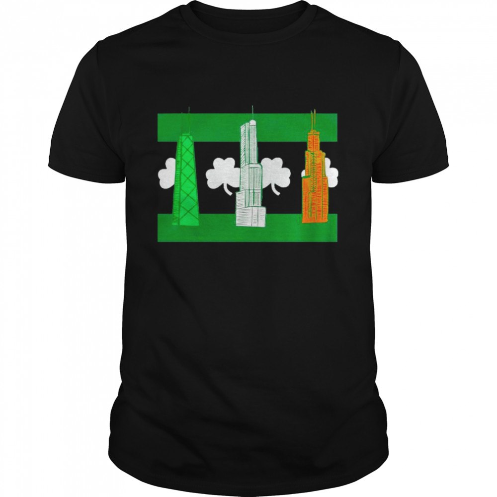 Chicago shamrock skyline shirt