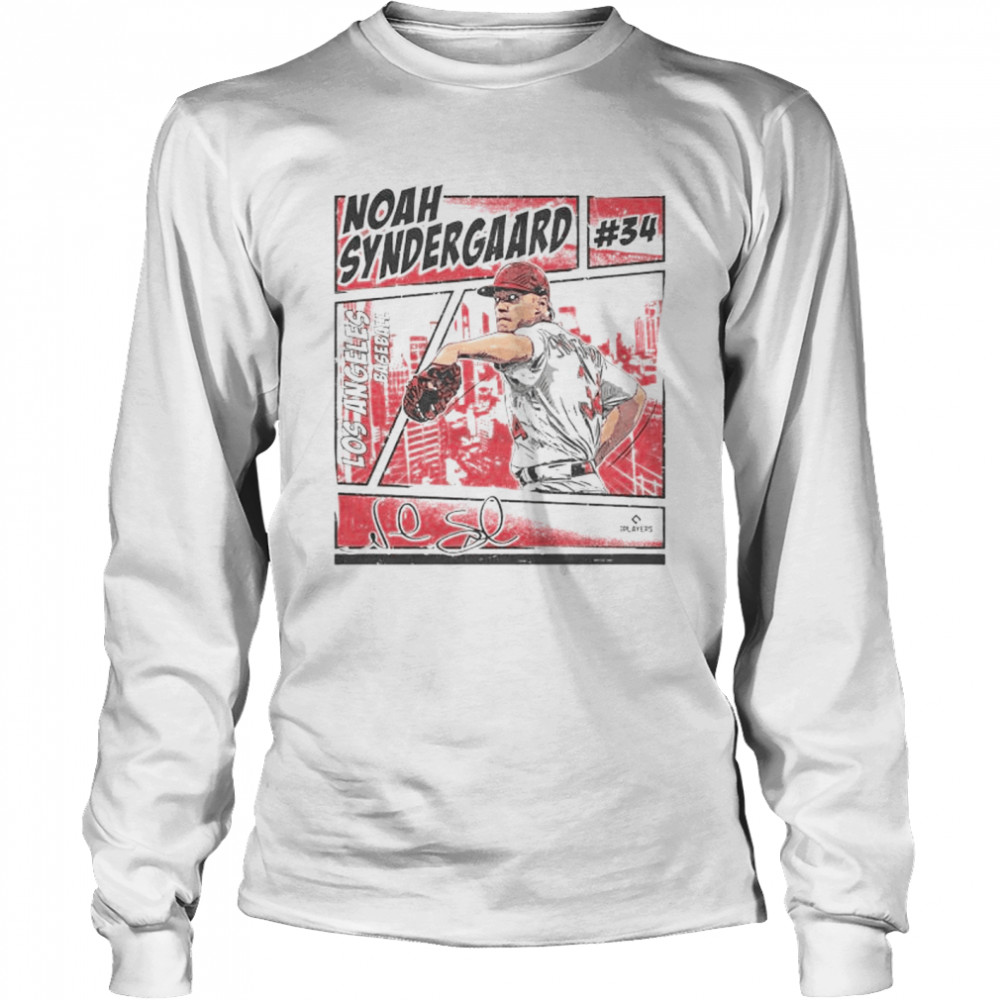 Los Angeles Angels Noah Syndergaard #34 comic signature shirt Long Sleeved T-shirt