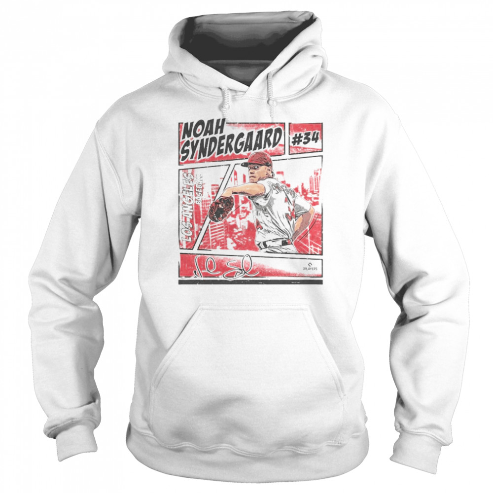 Los Angeles Angels Noah Syndergaard #34 comic signature shirt Unisex Hoodie