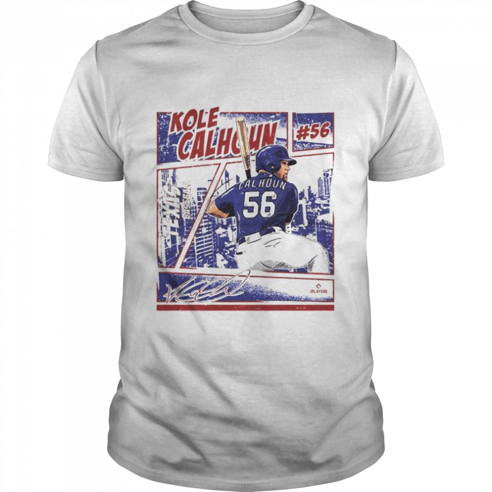 Texas Rangers Kole Calhoun texas comic signature shirt