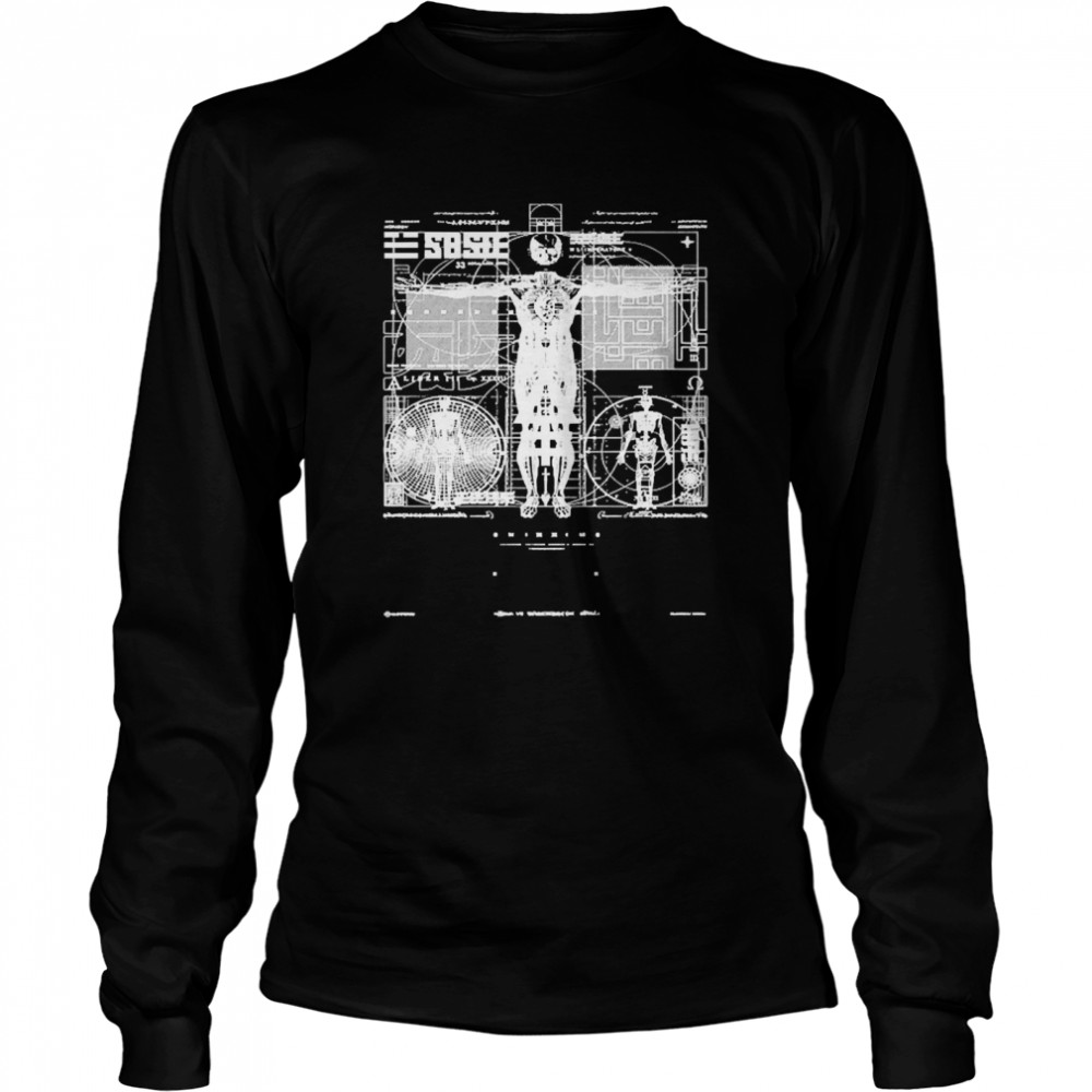 Vitruvian Man Occult Sacred Geometry Alchemy  Long Sleeved T-shirt