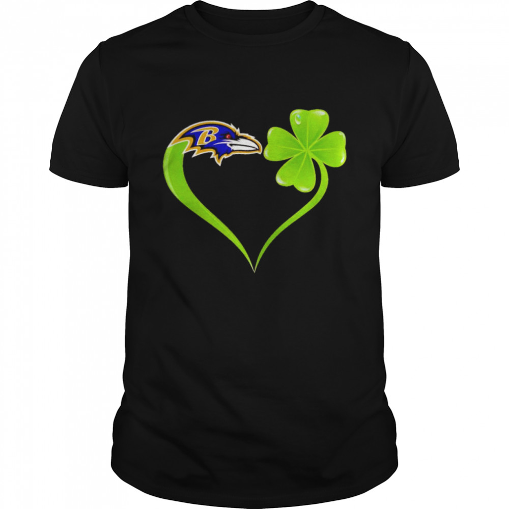 Baltimore Ravens shamrock heart St Patrick’s day shirt
