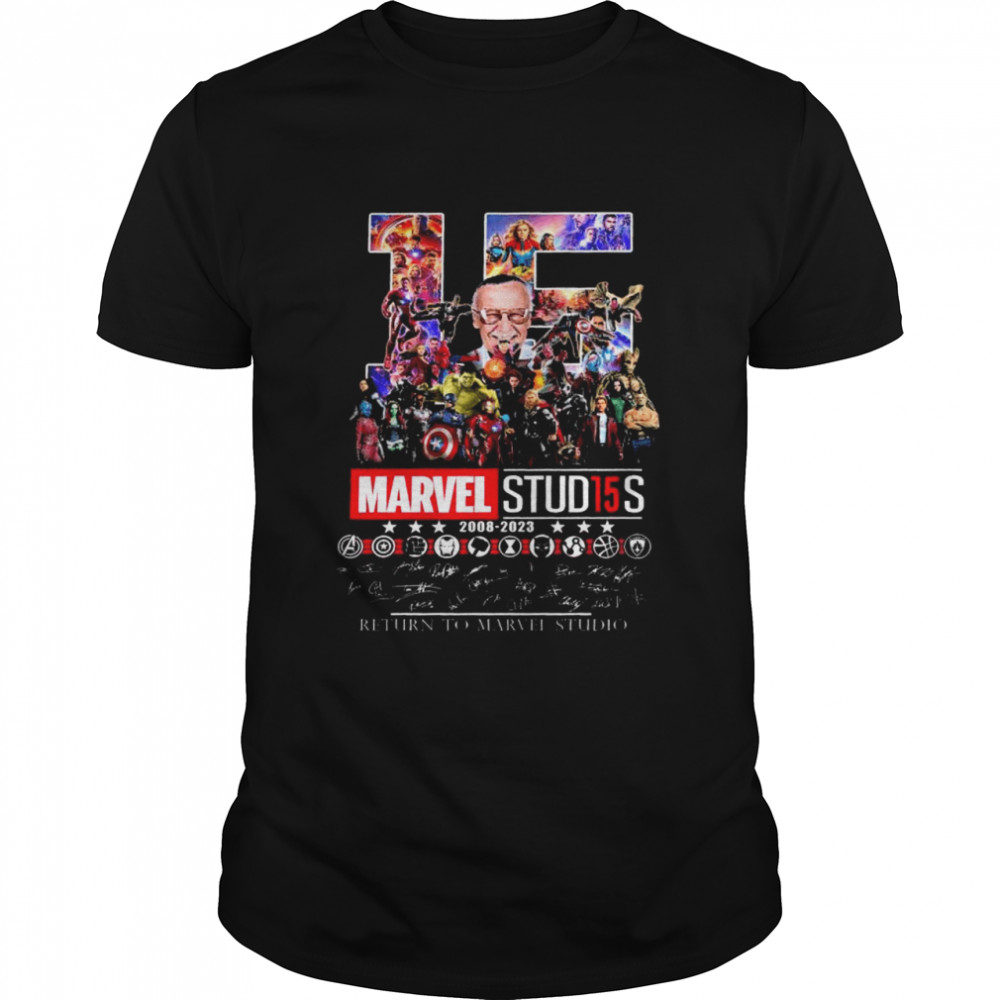 Marvel Studio 15 Years 2008 – 2023 Signatures Return To Marvel Studio T-Shirt