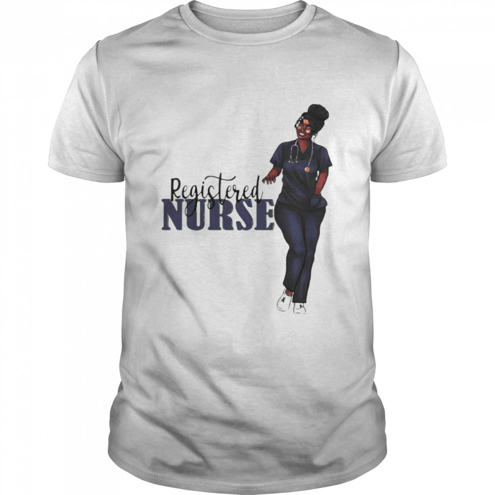 Dark Blue Scrubs Registered Nurse Shirt