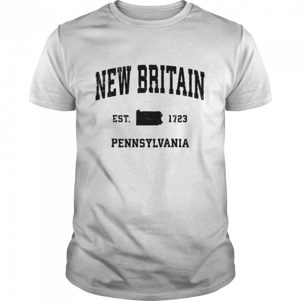 New Britain Pennsylvania PA Vintage Sports Design Black Prin Shirt