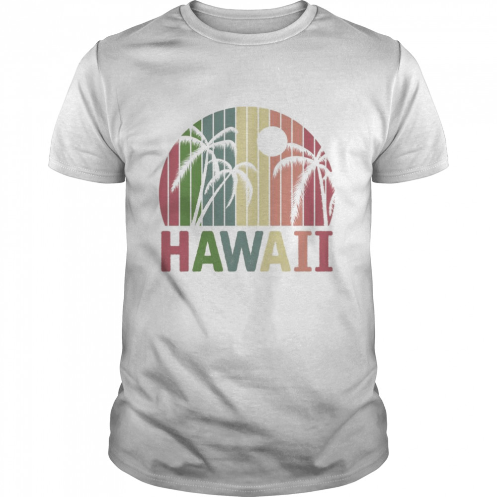 Retro Palm Trees Hawaiian Summer Vacation Tropical Hawaii Shirt