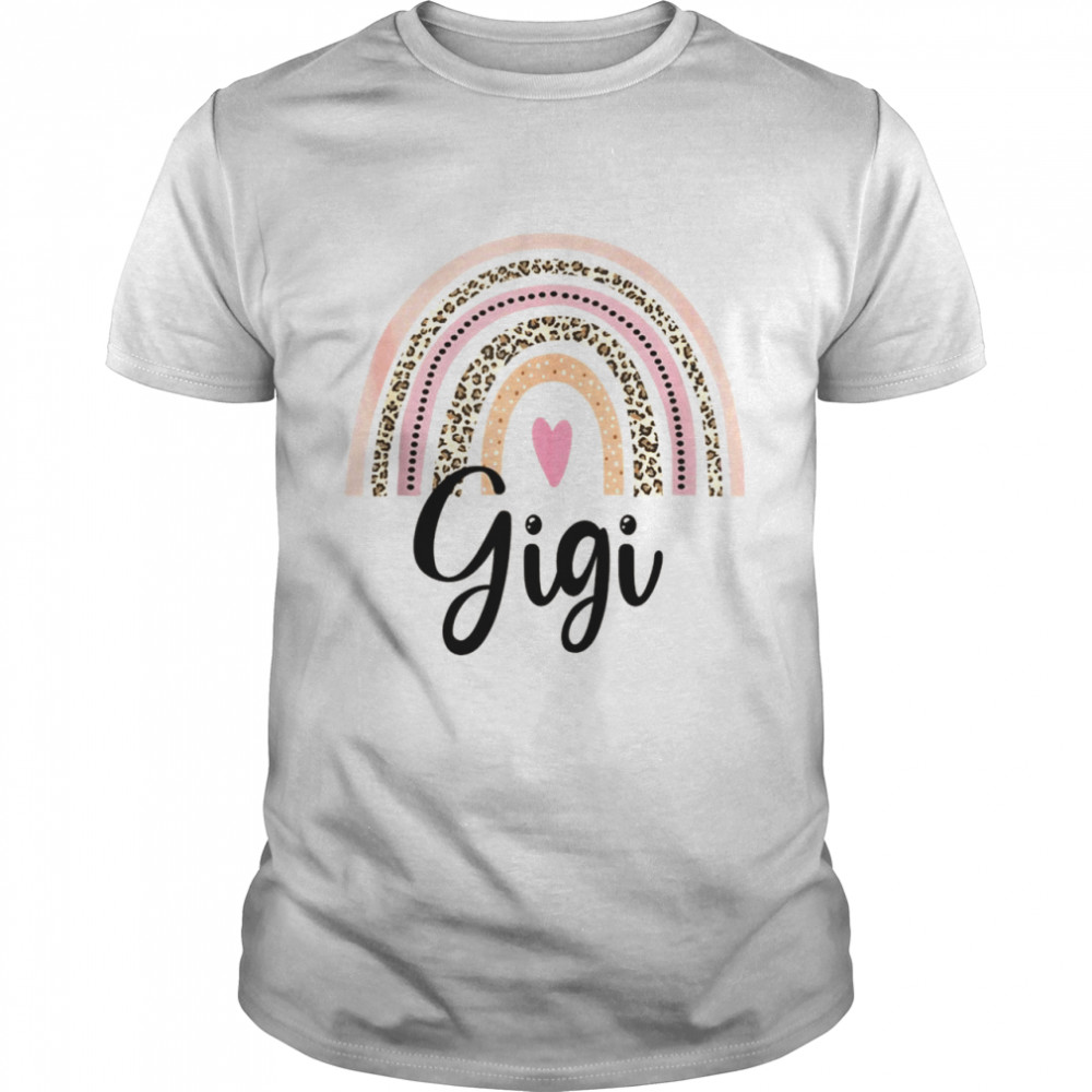 Womens Gigi Leopard Rainbow Mothers Day Shirt