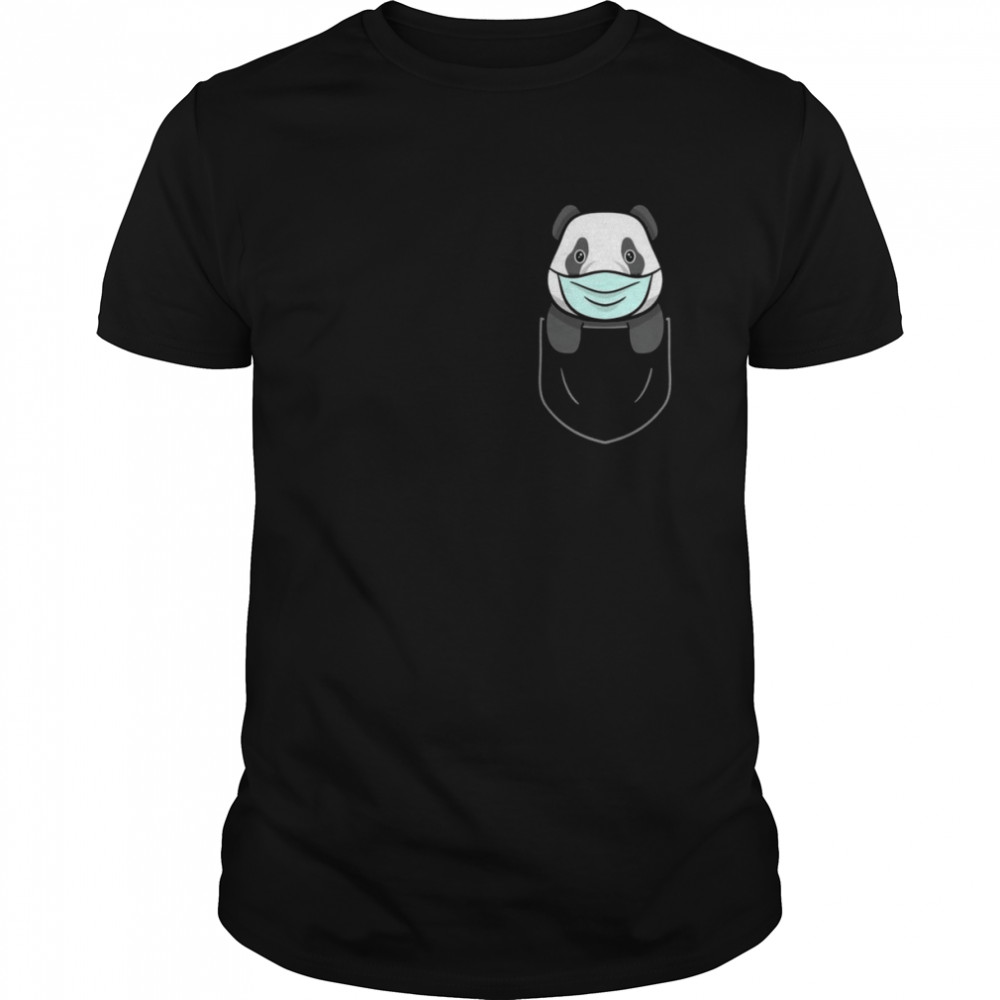 Panda in Chest Pocket Panda Bear Mask Shirt
