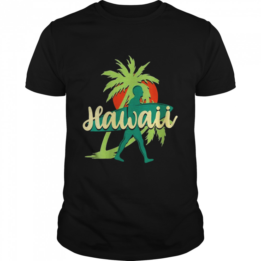 Summer Vacation Honolulu Surfing Aloha Palm Trees Hawaii Shirt