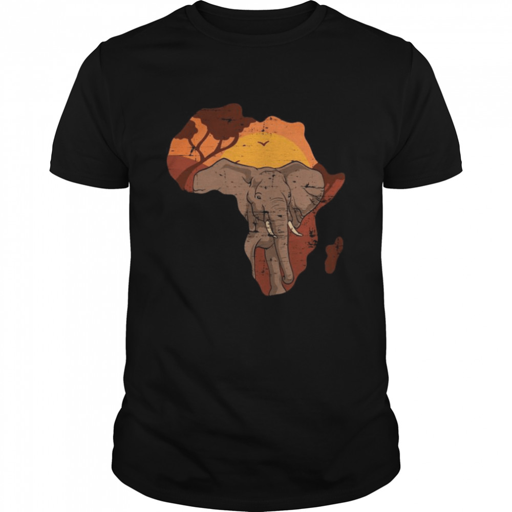 Savanna Africa Animal Safari Sunset Elephant Shirt