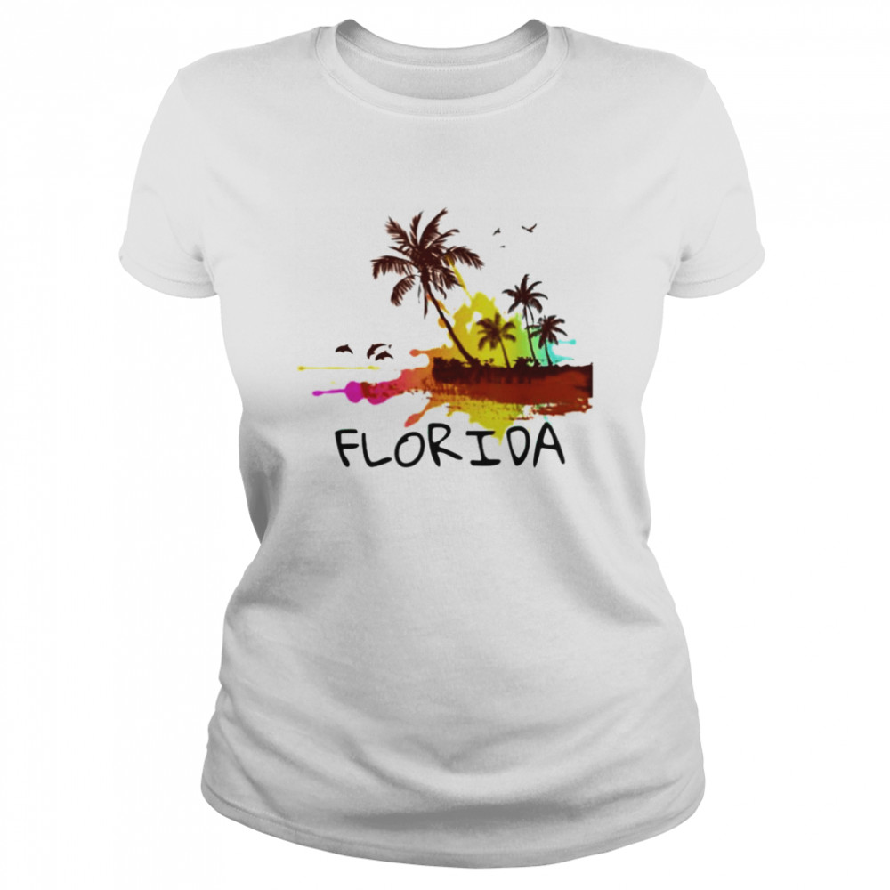 Florida beach colorful art shirt Classic Women's T-shirt