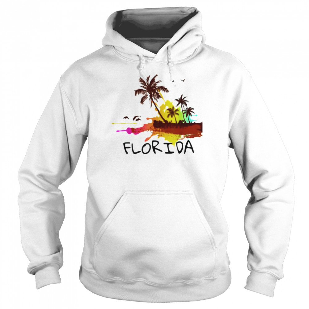 Florida beach colorful art shirt Unisex Hoodie