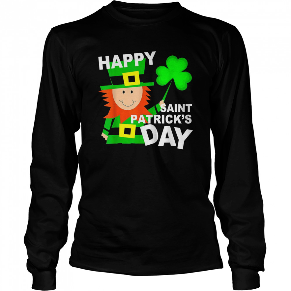 Kids Leprechaun Sayings Boys Girls Happy Saint Patrick  Long Sleeved T-shirt