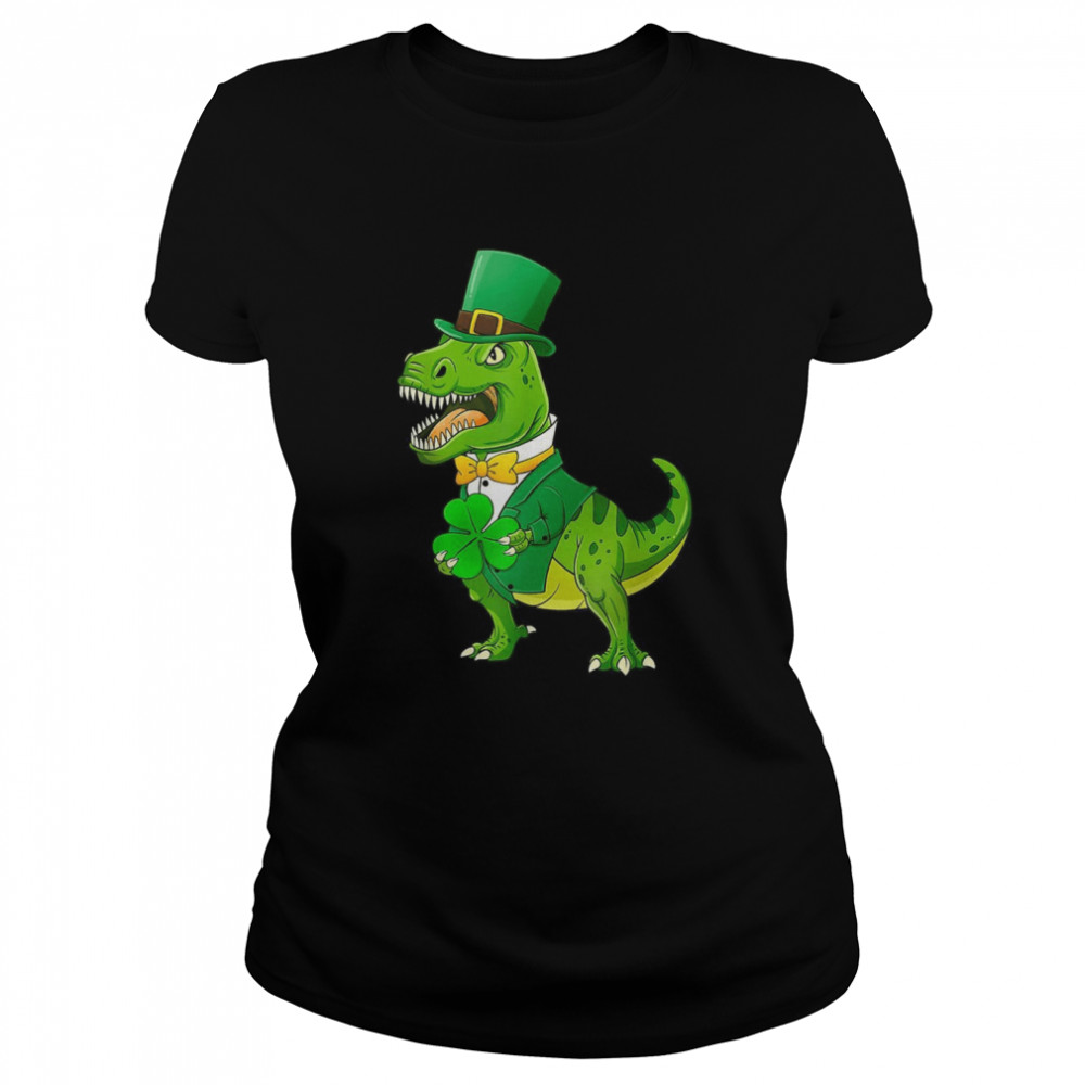 Leprechaun Irish TRex Dinosaur St Patrick Day Boys Kid  Classic Women's T-shirt