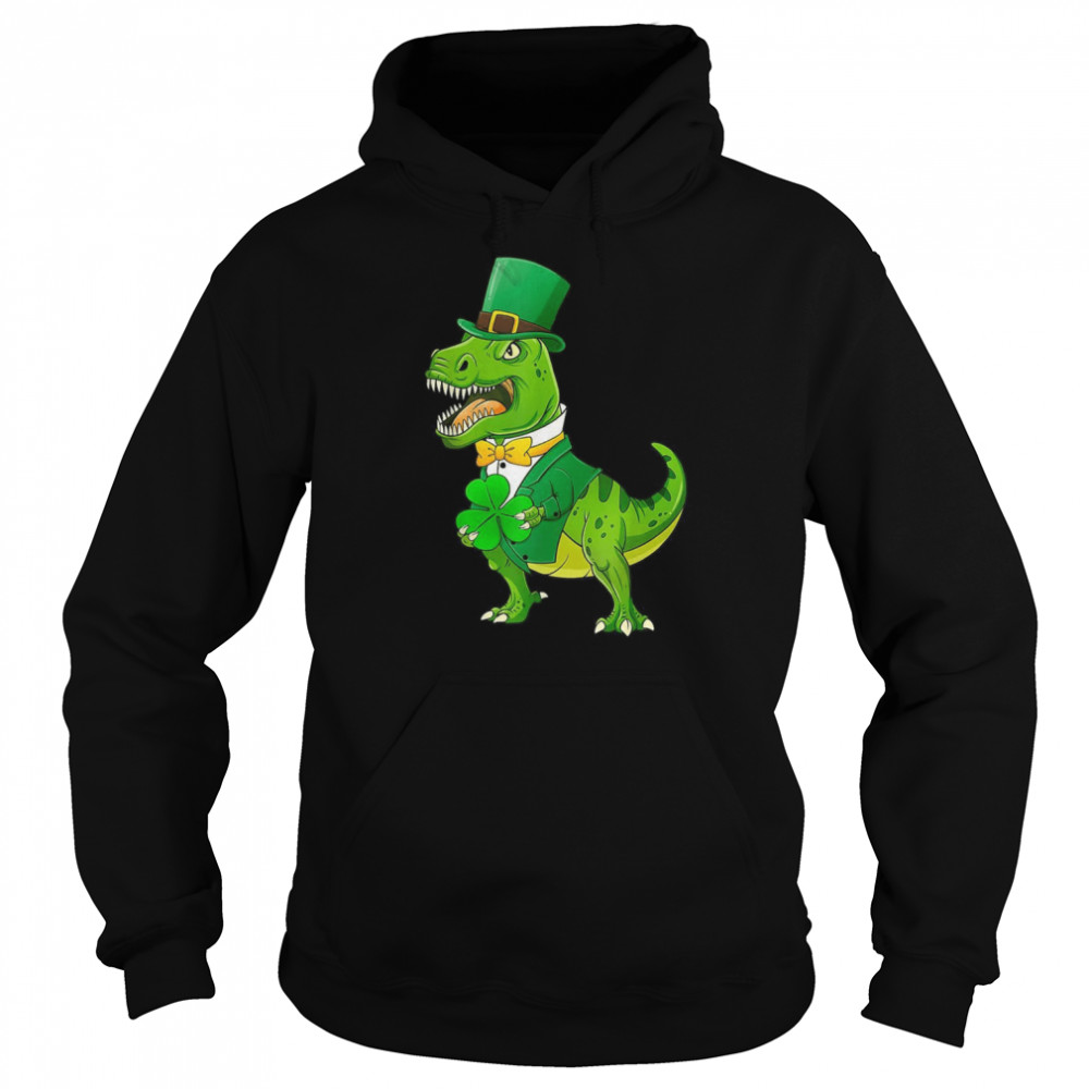 Leprechaun Irish TRex Dinosaur St Patrick Day Boys Kid  Unisex Hoodie