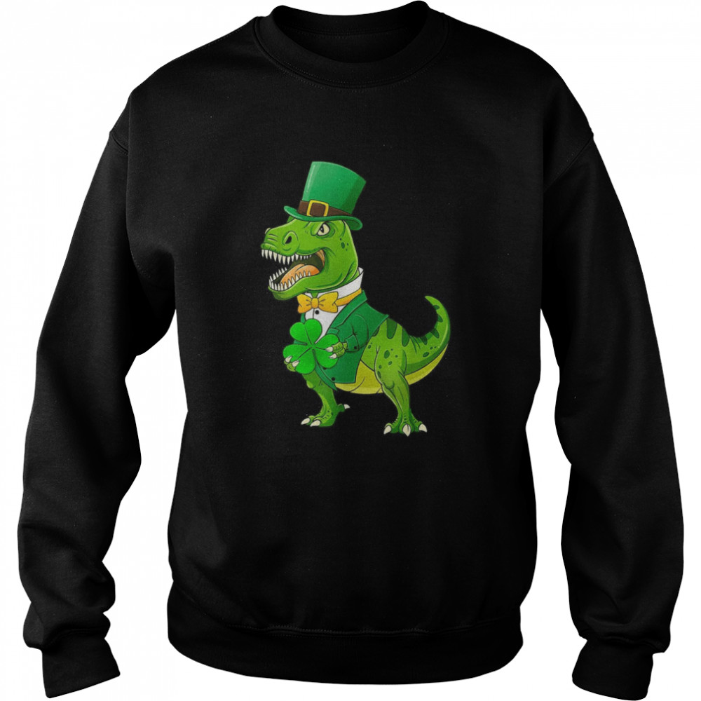 Leprechaun Irish TRex Dinosaur St Patrick Day Boys Kid  Unisex Sweatshirt