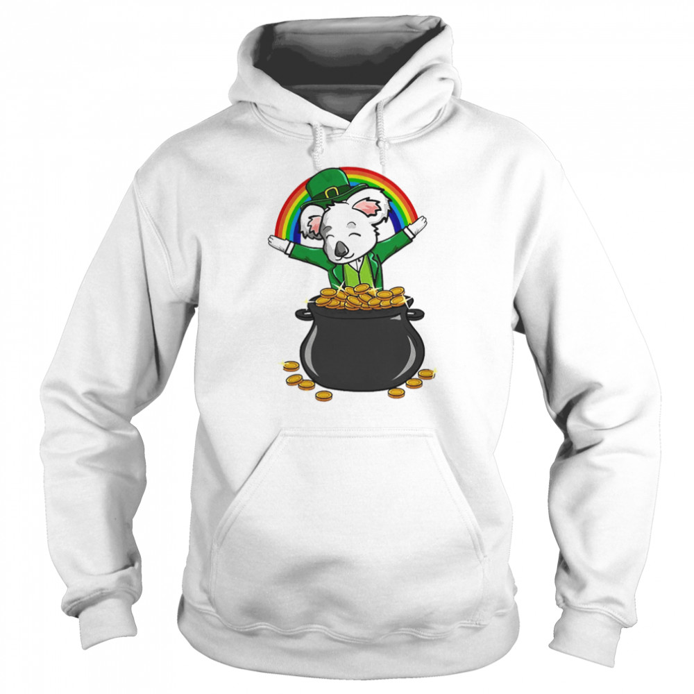 St Patrick Koala Pot Of Gold Lucky Rainbow Adult Kids  Unisex Hoodie