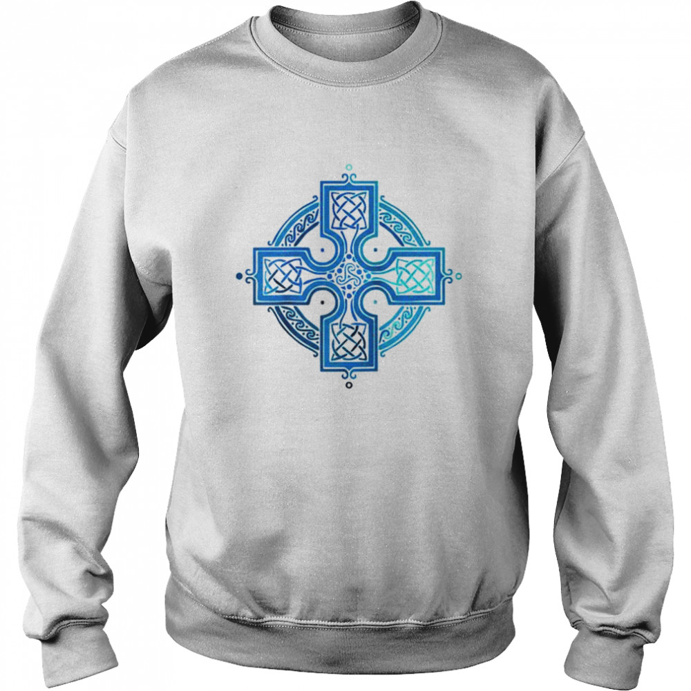 St Patrick’s Day Blue Celtic Cross Irish for Him Her  Unisex Sweatshirt