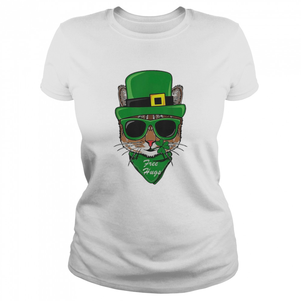 St. Patrick’s Day Cat Free Hugs Art  Classic Women's T-shirt