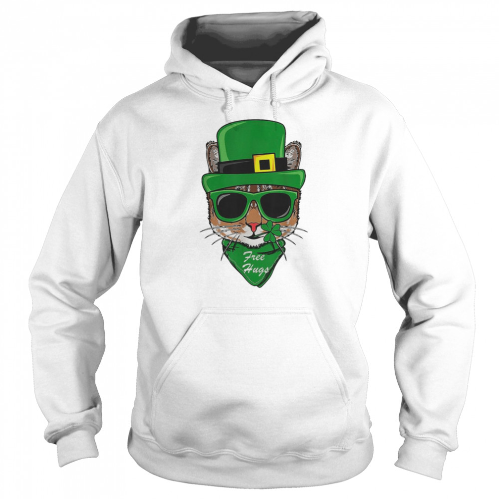 St. Patrick’s Day Cat Free Hugs Art  Unisex Hoodie