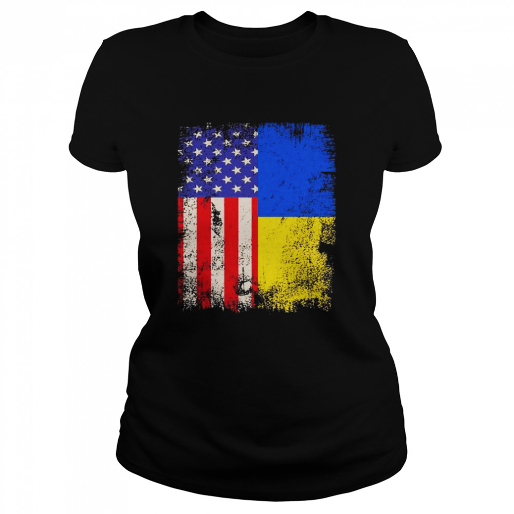 Support Ukraine American Born Ukrainian Roots T- Classic Women's T-shirt