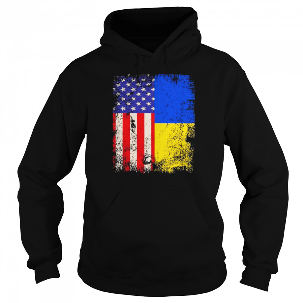 Support Ukraine American Born Ukrainian Roots T- Unisex Hoodie